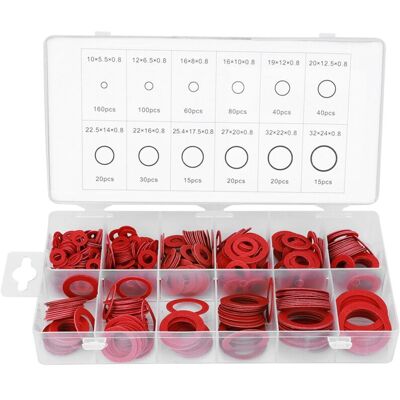 OEM 600pcs Red Vulcanisé Fibre Gencule Joint D'Isolation Rond En Papier Acier Kits-crezuo - Publicité OEM 600pcs Red Vulcanisé Fibre Gencule Joint D'Isolation Rond En Papier Acier Kits-crezuo - Publicité