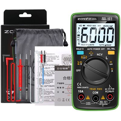 MOXIE Multimètre Numérique Lcd Rétroéclairé, Portable, Professionnel, 6000 Points, True Rms, Courant, Tension, Capacité, Résistance, Inductance, Fréquence, Cycle De Service, Testeur De Diodes, Mesure De La - Publicité MOXIE Multimètre Numérique Lcd Rétroéclairé, Portable, Professionnel, 6000 Points, True Rms, Courant, Tension, Capacité, Résistance, Inductance, Fréquence, Cycle De Service, Testeur De Diodes, Mesure De La - Publicité