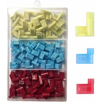 Scotch 120 Pièces 90 Degrés Nylon Entièrement Isolée Drapeau Terminal, Rapide Déconnecte Terminal Femelle, F Type Pousser Connecteur Electrique 12-10 Awg/ 22-14 Awg (rouge 50, Bleu 50, Jaune - Publicité Scotch 120 Pièces 90 Degrés Nylon Entièrement Isolée Drapeau Terminal, Rapide Déconnecte Terminal Femelle, F Type Pousser Connecteur Electrique 12-10 Awg/ 22-14 Awg (rouge 50, Bleu 50, Jaune - Publicité