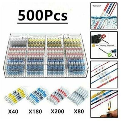 OEM 500pcs Cosses Electriques Souder Gaine Thermorétractable,maidodo Thermorétractables Souder Bout À Bout Seal Connecteurs Electriques Isolés Etanche Marine Marine Automobile Cuivre, - Publicité OEM 500pcs Cosses Electriques Souder Gaine Thermorétractable,maidodo Thermorétractables Souder Bout À Bout Seal Connecteurs Electriques Isolés Etanche Marine Marine Automobile Cuivre, - Publicité