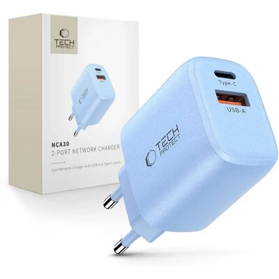 OEM Chargeur Mural Tech-protect Nca30 Pd 30 W Qc3.0 Usb-a/usb-c - Bleu - Publicité OEM Chargeur Mural Tech-protect Nca30 Pd 30 W Qc3.0 Usb-a/usb-c - Bleu - Publicité