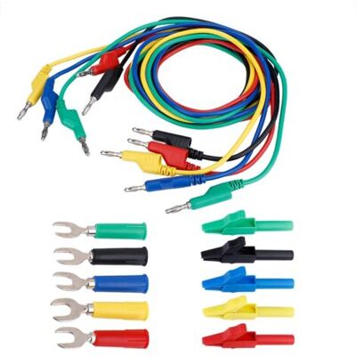 ABYSSE Kit De Cordons De Test À Fiche Banane 4 Mm Pour Multimètre, Pince Crocodile Et Sonde En U (p1036a) - Publicité ABYSSE Kit De Cordons De Test À Fiche Banane 4 Mm Pour Multimètre, Pince Crocodile Et Sonde En U (p1036a) - Publicité