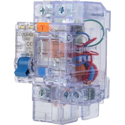 WEYTOLL Fuite Transparente De Terre De Ménage De Disjoncteur De Dz47le63 1p+n C63 - Publicité WEYTOLL Fuite Transparente De Terre De Ménage De Disjoncteur De Dz47le63 1p+n C63 - Publicité