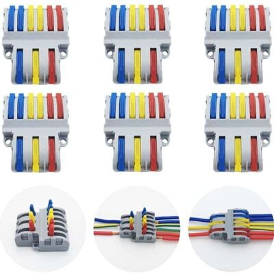 OEM Bornes De Connexion, 6 Pcs Connecteur Electrique Rapide, Connecteurs De Fils Compacts Spl-63 (3 In 6 Out) - Publicité OEM Bornes De Connexion, 6 Pcs Connecteur Electrique Rapide, Connecteurs De Fils Compacts Spl-63 (3 In 6 Out) - Publicité