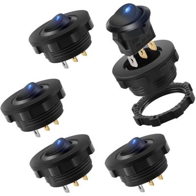SANS MARQUE 6pcs Interrupt 12v Interrupt À Bascule Rond Dc 12v/ 24v 20a 3 Broches Verrouillage Commutat Spst Bouton Pour Bateau Voiture Camion - Publicité SANS MARQUE 6pcs Interrupt 12v Interrupt À Bascule Rond Dc 12v/ 24v 20a 3 Broches Verrouillage Commutat Spst Bouton Pour Bateau Voiture Camion - Publicité
