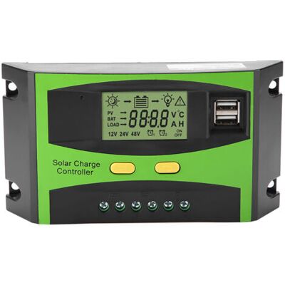 ABYSSE Régulateur De Charge Solaire Intelligent Pwm Double Usb Avec Écran Lcd, 12 V/24 V, 20 A - Publicité ABYSSE Régulateur De Charge Solaire Intelligent Pwm Double Usb Avec Écran Lcd, 12 V/24 V, 20 A - Publicité