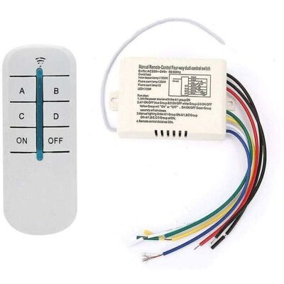 OEM Commutateur De Télécommande Sans Fil 4 Voies 220v Récepteur Mural Numérique Module Émetteur Interrupteur Mural À Distance+récepteur Émetteur Pour Lumières - Publicité OEM Commutateur De Télécommande Sans Fil 4 Voies 220v Récepteur Mural Numérique Module Émetteur Interrupteur Mural À Distance+récepteur Émetteur Pour Lumières - Publicité