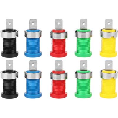ABYSSE P3007 Lot De 10 Prises Bananes De Couleurs Assorties, Jack 4,0 Mm, Pour Sondes De Test À Montage Sur Panneau - Publicité ABYSSE P3007 Lot De 10 Prises Bananes De Couleurs Assorties, Jack 4,0 Mm, Pour Sondes De Test À Montage Sur Panneau - Publicité