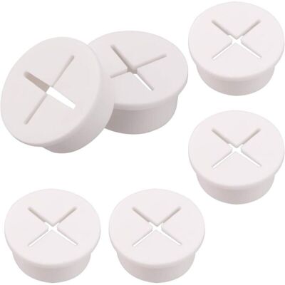 MOXIE 6 Pièces Oeillet De Cordon De Câble En Silicone Flexible, Oillets En Caoutchouc Blanc, Couvercle De Trou De Fil De Câble Pour Bureau D'Ordinateur À Domicile - Publicité MOXIE 6 Pièces Oeillet De Cordon De Câble En Silicone Flexible, Oillets En Caoutchouc Blanc, Couvercle De Trou De Fil De Câble Pour Bureau D'Ordinateur À Domicile - Publicité