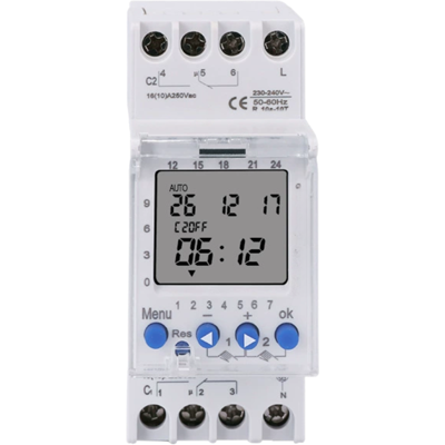 OEM Minuterie Programmable 2 Canaux Tm612 230 V 16 A, Programmation Hebdomadaire, Montage Sur Rail Din - Publicité OEM Minuterie Programmable 2 Canaux Tm612 230 V 16 A, Programmation Hebdomadaire, Montage Sur Rail Din - Publicité