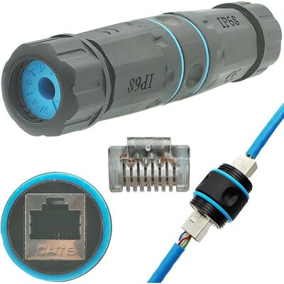 SANS MARQUE Coupleur Rj45 Étanche, Connecteur De Câble Ethernet Extérieur Ip68 Femelle Vers Femelle, Connecteur Étanche Blindé Rj45 Cat6 (1 Pièce) - Publicité SANS MARQUE Coupleur Rj45 Étanche, Connecteur De Câble Ethernet Extérieur Ip68 Femelle Vers Femelle, Connecteur Étanche Blindé Rj45 Cat6 (1 Pièce) - Publicité