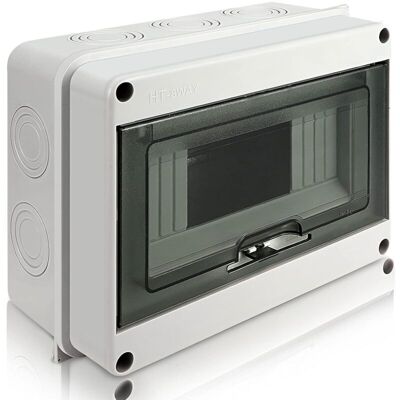 OEM Coffret Électrique Étanche Ip65 Pour Extérieur 1 Rangée Pour 8 Modules Résine Abs Et Pc Résistance Chocs Ik08-dou - Publicité OEM Coffret Électrique Étanche Ip65 Pour Extérieur 1 Rangée Pour 8 Modules Résine Abs Et Pc Résistance Chocs Ik08-dou - Publicité
