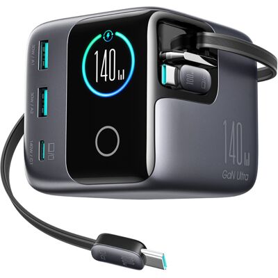 OEM Chargeur De Bureau 5 Ports Avec 2 Câbles Rétractables Gan 140 W - Gris - Publicité OEM Chargeur De Bureau 5 Ports Avec 2 Câbles Rétractables Gan 140 W - Gris - Publicité