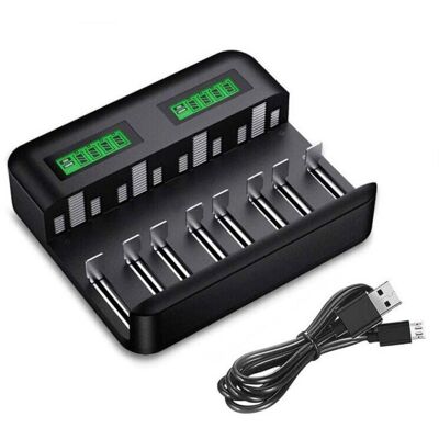 Oem– Chargeur De Piles Universel Lcd – Chargeur Pour Aa/hr6. Aaa/hr3. C/hr14. D/hr20 – Entrée Type C/micro Usb – 8 Slots Indépendants - Publicité Oem– Chargeur De Piles Universel Lcd – Chargeur Pour Aa/hr6. Aaa/hr3. C/hr14. D/hr20 – Entrée Type C/micro Usb – 8 Slots Indépendants - Publicité