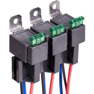 ABYSSE Lot De 3 Relais Automobile 12v – 4 Broches Spst – Fusibles À Lame Ato/atc 30a – Installation Facile Avec Fils 14/16 Awg - Publicité ABYSSE Lot De 3 Relais Automobile 12v – 4 Broches Spst – Fusibles À Lame Ato/atc 30a – Installation Facile Avec Fils 14/16 Awg - Publicité