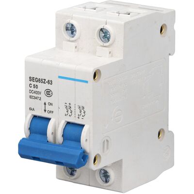 LBVIE Disjoncteur Miniature Cc 2p 6 Ka 400 V À Contact Pneumatique Pour Panneaux Photovoltaïques, Réseau C50 50 A - Publicité LBVIE Disjoncteur Miniature Cc 2p 6 Ka 400 V À Contact Pneumatique Pour Panneaux Photovoltaïques, Réseau C50 50 A - Publicité