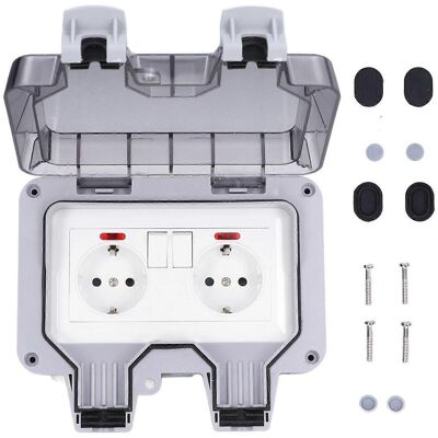 MIXHOME Boîtier De Protection, Prise Extérieure Étanche Ip66 Avec Interrupteur Séparé Et Voyant Lumineux, 250 V - Publicité MIXHOME Boîtier De Protection, Prise Extérieure Étanche Ip66 Avec Interrupteur Séparé Et Voyant Lumineux, 250 V - Publicité