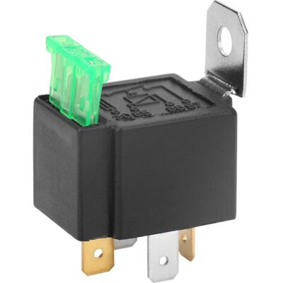 ABYSSE Relais Marche/arrêt Noir 4 Broches Cc 12 V 30 A Avec Fusible Et Support - Publicité ABYSSE Relais Marche/arrêt Noir 4 Broches Cc 12 V 30 A Avec Fusible Et Support - Publicité