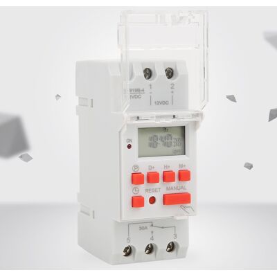 LBVIE Minuterie Hebdomadaire 12 V Cc 30 A Avec Écran Lcd Marche/arrêt Et Fonction Compte À Rebours - Publicité LBVIE Minuterie Hebdomadaire 12 V Cc 30 A Avec Écran Lcd Marche/arrêt Et Fonction Compte À Rebours - Publicité