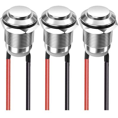 Scotch Lot De 3 Boutons Poussoirs Momentanés 12mm 2a 12v-250v Étanches Acier Inoxydable Marche Arrêt Filetage Tête Haute - Publicité Scotch Lot De 3 Boutons Poussoirs Momentanés 12mm 2a 12v-250v Étanches Acier Inoxydable Marche Arrêt Filetage Tête Haute - Publicité