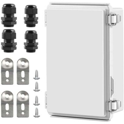 OEM Boîtier De Jonction Abs Étanche Ip67 Pour Projets Extérieurs, Résistant Aux Intempéries Et À La Poussière, Avec Couvercle À Charnière Et Plaque De Montage-crezuo - Publicité OEM Boîtier De Jonction Abs Étanche Ip67 Pour Projets Extérieurs, Résistant Aux Intempéries Et À La Poussière, Avec Couvercle À Charnière Et Plaque De Montage-crezuo - Publicité