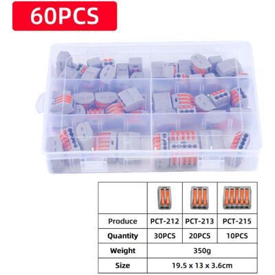 OEM Bornes De Connexion Automatique, 60pcs Connecteurs Electriques Rapide Avec Spl-1/2/3/4/42/62 Levier-ecrou Fil Connecteur Set Compact Bornier Electrique - Publicité OEM Bornes De Connexion Automatique, 60pcs Connecteurs Electriques Rapide Avec Spl-1/2/3/4/42/62 Levier-ecrou Fil Connecteur Set Compact Bornier Electrique - Publicité