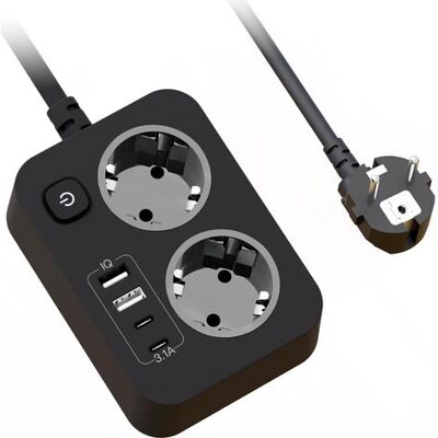 ABYSSE Multiprise 2 Prises Avec Usb, Rallonge Electrique Multiprise Plate Murale Avec Interrupteur, Portable Bloc Prise Multiple Avec Protection Surtension Et Cable 1.8m Pour Bureau Maison Voyage, Noir - Publicité ABYSSE Multiprise 2 Prises Avec Usb, Rallonge Electrique Multiprise Plate Murale Avec Interrupteur, Portable Bloc Prise Multiple Avec Protection Surtension Et Cable 1.8m Pour Bureau Maison Voyage, Noir - Publicité
