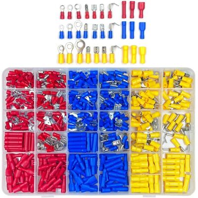 MOXIE Aougo – Kit De 480 Cosses Électriques À Sertir – 30 Types Avec Douilles Isolantes – Connecteurs En Fer Métallique Étanches – Pour Réparations Rapides - Publicité MOXIE Aougo – Kit De 480 Cosses Électriques À Sertir – 30 Types Avec Douilles Isolantes – Connecteurs En Fer Métallique Étanches – Pour Réparations Rapides - Publicité