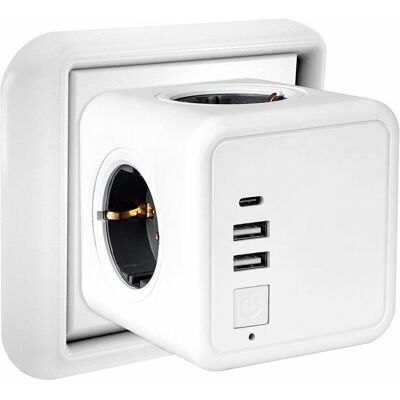 OEM Multiprise Murale 4 Prises Avec 2 Usb Et 1 Port Type C – Charge Rapide 3,1 A – Design Compact Pour Bureau Et Maison-crezuo - Publicité OEM Multiprise Murale 4 Prises Avec 2 Usb Et 1 Port Type C – Charge Rapide 3,1 A – Design Compact Pour Bureau Et Maison-crezuo - Publicité