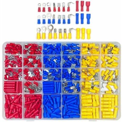 ABYSSE 480 Pièces 30 Types Cosses Electriques A Sertir, Connecteurs À Sertir Avec Douilles Isolantes, Anneau Plates Fourches Cosses Et Kits Avec Coffret D'Assortiment - Publicité ABYSSE 480 Pièces 30 Types Cosses Electriques A Sertir, Connecteurs À Sertir Avec Douilles Isolantes, Anneau Plates Fourches Cosses Et Kits Avec Coffret D'Assortiment - Publicité