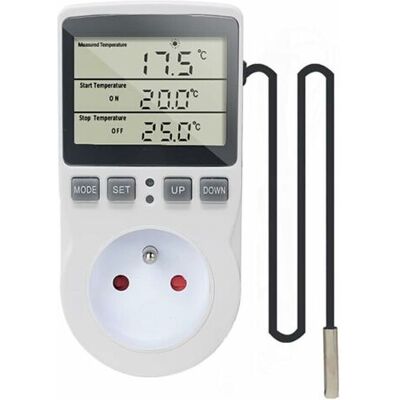 ABYSSE Prise Thermostat Regulateur De Temperature Numerique 220v Chauffage Refroidissement Avec Sonde, Lcd Prise Contrôleur De Température Pour Frigo Incubateur Serre Ventilateur - Publicité ABYSSE Prise Thermostat Regulateur De Temperature Numerique 220v Chauffage Refroidissement Avec Sonde, Lcd Prise Contrôleur De Température Pour Frigo Incubateur Serre Ventilateur - Publicité