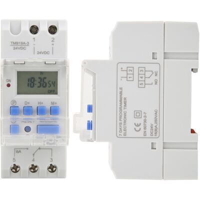 LBVIE Minuterie Numérique Programmable Tm919a-3 24 V Cc 16 A Avec Écran Lcd Et 7 Jours - Publicité LBVIE Minuterie Numérique Programmable Tm919a-3 24 V Cc 16 A Avec Écran Lcd Et 7 Jours - Publicité