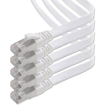 OEM Lot De 5 Câble Réseau, Plat Cat.7, 7,5 M, Blanc, Connecteur Rj45, Cuivre, Pour Maison Et Bureau - Publicité OEM Lot De 5 Câble Réseau, Plat Cat.7, 7,5 M, Blanc, Connecteur Rj45, Cuivre, Pour Maison Et Bureau - Publicité
