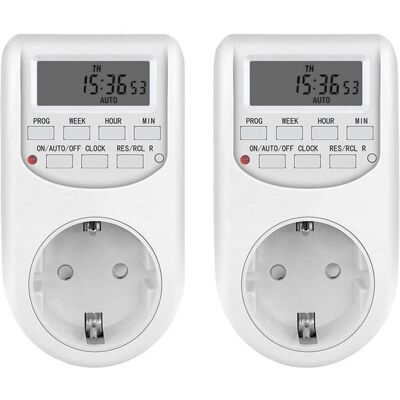 OEM Minuterie Numérique Programmable 2 Prises – 16 Programmations On/off, Écran Lcd, 220v 10a 2300w – Interrupteur Horaire Prise (al-06g) - Publicité OEM Minuterie Numérique Programmable 2 Prises – 16 Programmations On/off, Écran Lcd, 220v 10a 2300w – Interrupteur Horaire Prise (al-06g) - Publicité