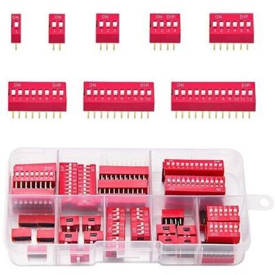 OEM 40 Pcs 1 2 3 4 6 8 10 12 Pin Double Rangée Commutateur Dip, 2.54mm On Off Slide Type Switch, Pour Circuit Breadboards Pcb (rouge) - Publicité OEM 40 Pcs 1 2 3 4 6 8 10 12 Pin Double Rangée Commutateur Dip, 2.54mm On Off Slide Type Switch, Pour Circuit Breadboards Pcb (rouge) - Publicité