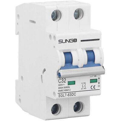 MIXHOME Disjoncteur Miniature Cc, Bipolaire, 500 V, 32 A, Interrupteur Sectionneur Pour Montage Sur Rail Din, Pour Systèmes D'Énergie Solaire - Publicité MIXHOME Disjoncteur Miniature Cc, Bipolaire, 500 V, 32 A, Interrupteur Sectionneur Pour Montage Sur Rail Din, Pour Systèmes D'Énergie Solaire - Publicité