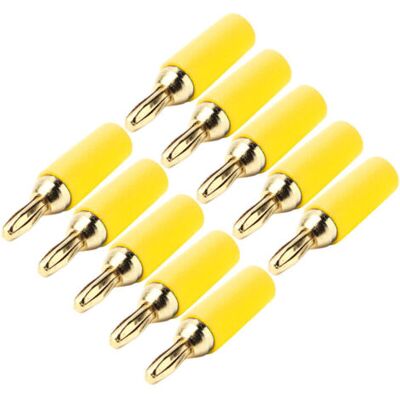 OEM 10 Pièces Connecteurs Banane 2,5mm Mâle Dorés Laiton À Souder Kit Accessoire Jaune - Publicité OEM 10 Pièces Connecteurs Banane 2,5mm Mâle Dorés Laiton À Souder Kit Accessoire Jaune - Publicité