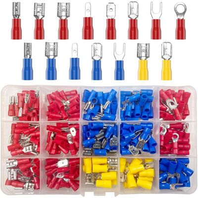 MOXIE 280 Pièces 15 Types Cosses Electriques A Sertir Connecteurs Avec Douilles Isolantes, Anneau Plates Fourches Cosses Et Kits - Publicité MOXIE 280 Pièces 15 Types Cosses Electriques A Sertir Connecteurs Avec Douilles Isolantes, Anneau Plates Fourches Cosses Et Kits - Publicité