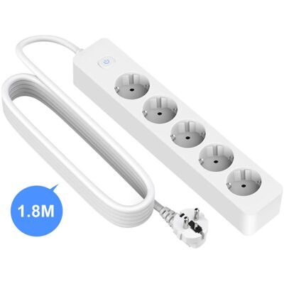 MOXIE Electric Rallonge Multiprises 5 Prises 2p Blanche 1.8m, Blanc - Publicité MOXIE Electric Rallonge Multiprises 5 Prises 2p Blanche 1.8m, Blanc - Publicité