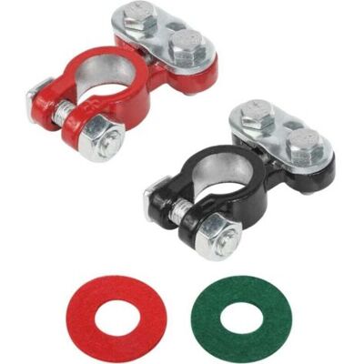 ABYSSE Lot De 4 Bornes De Batterie, Connecteurs De Bornes De Câble Pour Accessoires De Voiture, Ensemble De Bornes Et De Rondelles De Poteau, Compatibles Avec Les Voitures, Camions Et Fourgonnettes - Publicité ABYSSE Lot De 4 Bornes De Batterie, Connecteurs De Bornes De Câble Pour Accessoires De Voiture, Ensemble De Bornes Et De Rondelles De Poteau, Compatibles Avec Les Voitures, Camions Et Fourgonnettes - Publicité