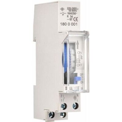ABYSSE Minuteur Mécanique 24 Heures, Durée Minimale 15 Minutes, Montage Sur Rail, Batterie Intégrée, Sul180a Ac220–240v, Gris - Publicité ABYSSE Minuteur Mécanique 24 Heures, Durée Minimale 15 Minutes, Montage Sur Rail, Batterie Intégrée, Sul180a Ac220–240v, Gris - Publicité