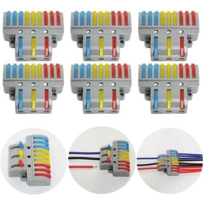 OEM Bornes De Connexion, 6 Pcs Connecteur Électrique Avec Levier De Fonctionnement, Compact Borne De Connexion Électrique Automatique, 3 In 9 Out, Avec Vis De Montage - Publicité OEM Bornes De Connexion, 6 Pcs Connecteur Électrique Avec Levier De Fonctionnement, Compact Borne De Connexion Électrique Automatique, 3 In 9 Out, Avec Vis De Montage - Publicité
