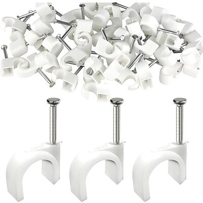 SANS MARQUE Cavalier Cable Electrique Lot De 100 Clips De Câble Rectangulaires 8 Mm Blanc, Fixation Cable Electrique, Attache Fil Electrique,attache Cable Mural - Publicité SANS MARQUE Cavalier Cable Electrique Lot De 100 Clips De Câble Rectangulaires 8 Mm Blanc, Fixation Cable Electrique, Attache Fil Electrique,attache Cable Mural - Publicité