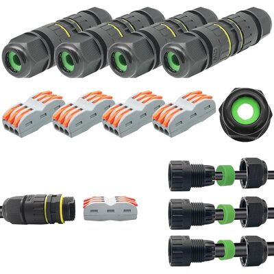 SANS MARQUE Boîte De Jonction Étanche Connecteur De Câble Extérieur Nouveau Connecteur Ip68 Coupleur De Manchon Externe 5mm-14mm (pack De 4) - Publicité SANS MARQUE Boîte De Jonction Étanche Connecteur De Câble Extérieur Nouveau Connecteur Ip68 Coupleur De Manchon Externe 5mm-14mm (pack De 4) - Publicité