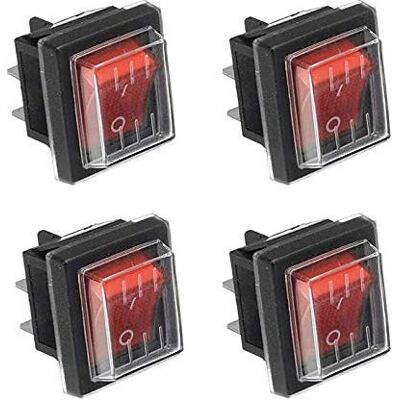Vision 4pcs Interrupteur À Bascule Interrupteur À Bascule Lumière Rouge On/off Avec Couvercle Étanche Largement Utilisé Dans Divers Types D'Appareils Électriques - Publicité Vision 4pcs Interrupteur À Bascule Interrupteur À Bascule Lumière Rouge On/off Avec Couvercle Étanche Largement Utilisé Dans Divers Types D'Appareils Électriques - Publicité