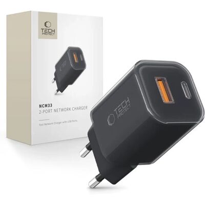 Chargeur Réseau 2 Ports Tech-Protect NCM33W - Appareil de charge mobile - Publicité Chargeur Réseau 2 Ports Tech-Protect NCM33W - Appareil de charge mobile - Publicité