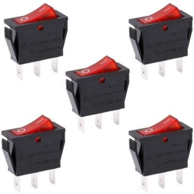 OEM Interrupteur À Bascule On-off Spst 3 Bornes Lumière Rouge 16a 250vac 5 Pièces - Publicité OEM Interrupteur À Bascule On-off Spst 3 Bornes Lumière Rouge 16a 250vac 5 Pièces - Publicité