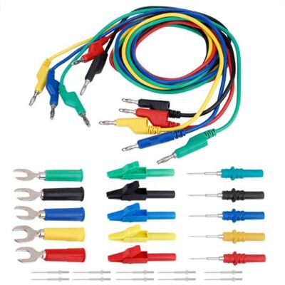 ABYSSE Kit De Cordons De Test À Fiche Banane 4 Mm Pour Multimètre, Pince Crocodile Et Sonde En U (p1036b) - Publicité ABYSSE Kit De Cordons De Test À Fiche Banane 4 Mm Pour Multimètre, Pince Crocodile Et Sonde En U (p1036b) - Publicité