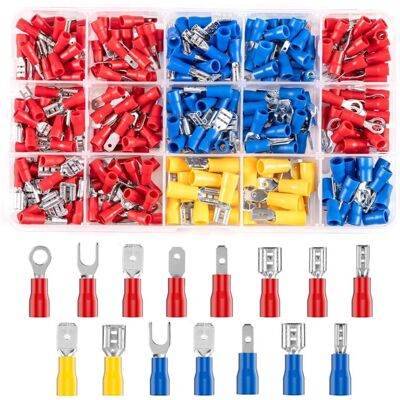 Andiamo Kit De 280 Pièces Cosses Électriques À Sertir – 15 Types Avec Douilles Isolantes – Connecteurs Mâles/femelles Pour Câbles 0.5-6mm² - Publicité Andiamo Kit De 280 Pièces Cosses Électriques À Sertir – 15 Types Avec Douilles Isolantes – Connecteurs Mâles/femelles Pour Câbles 0.5-6mm² - Publicité