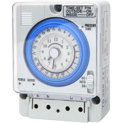 LBVIE Minuterie Mécanique Tb388, Relais De Commutation Horaire 15 Minutes/24 Heures, 250 V Ca, 20 A, Sans Coupure De Courant - Publicité LBVIE Minuterie Mécanique Tb388, Relais De Commutation Horaire 15 Minutes/24 Heures, 250 V Ca, 20 A, Sans Coupure De Courant - Publicité